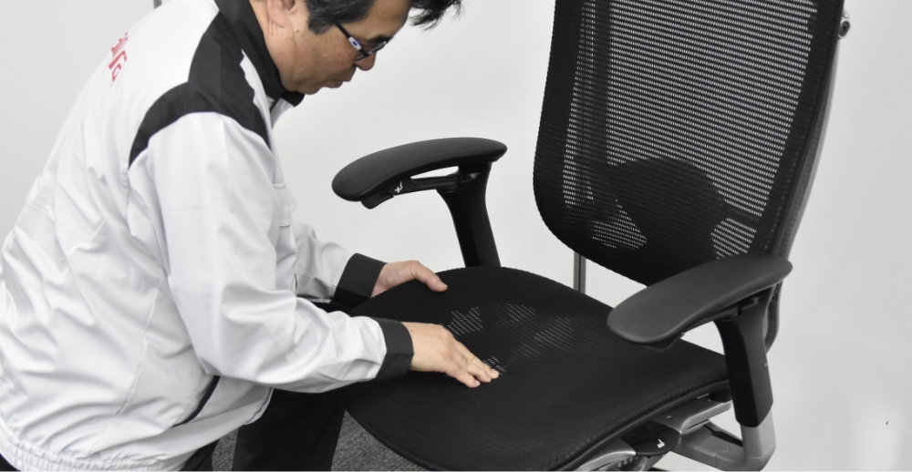 Mesh for seat has to have both tension and softness.