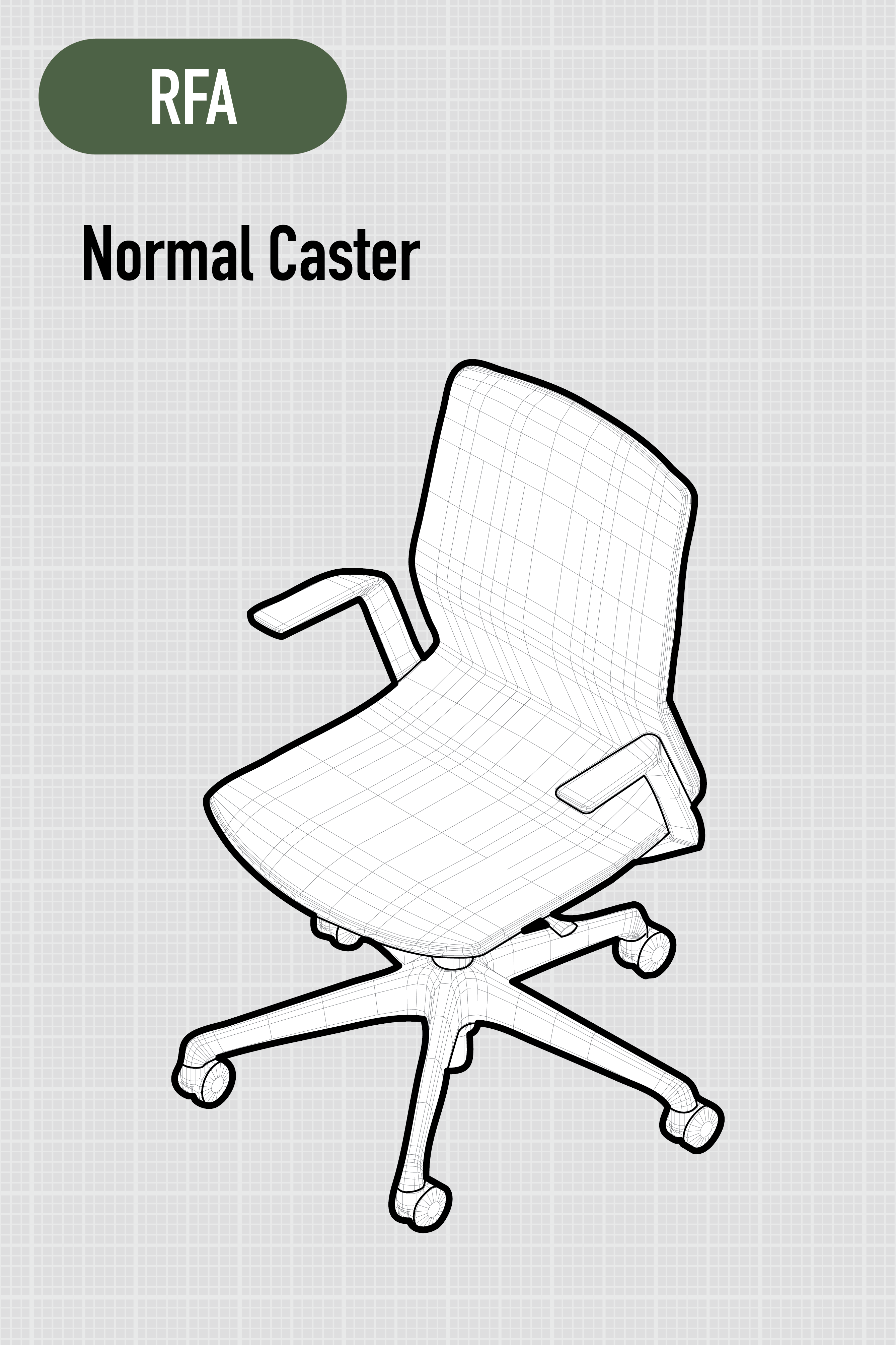 CYNARA | Fixed Armrests | Normal Casters