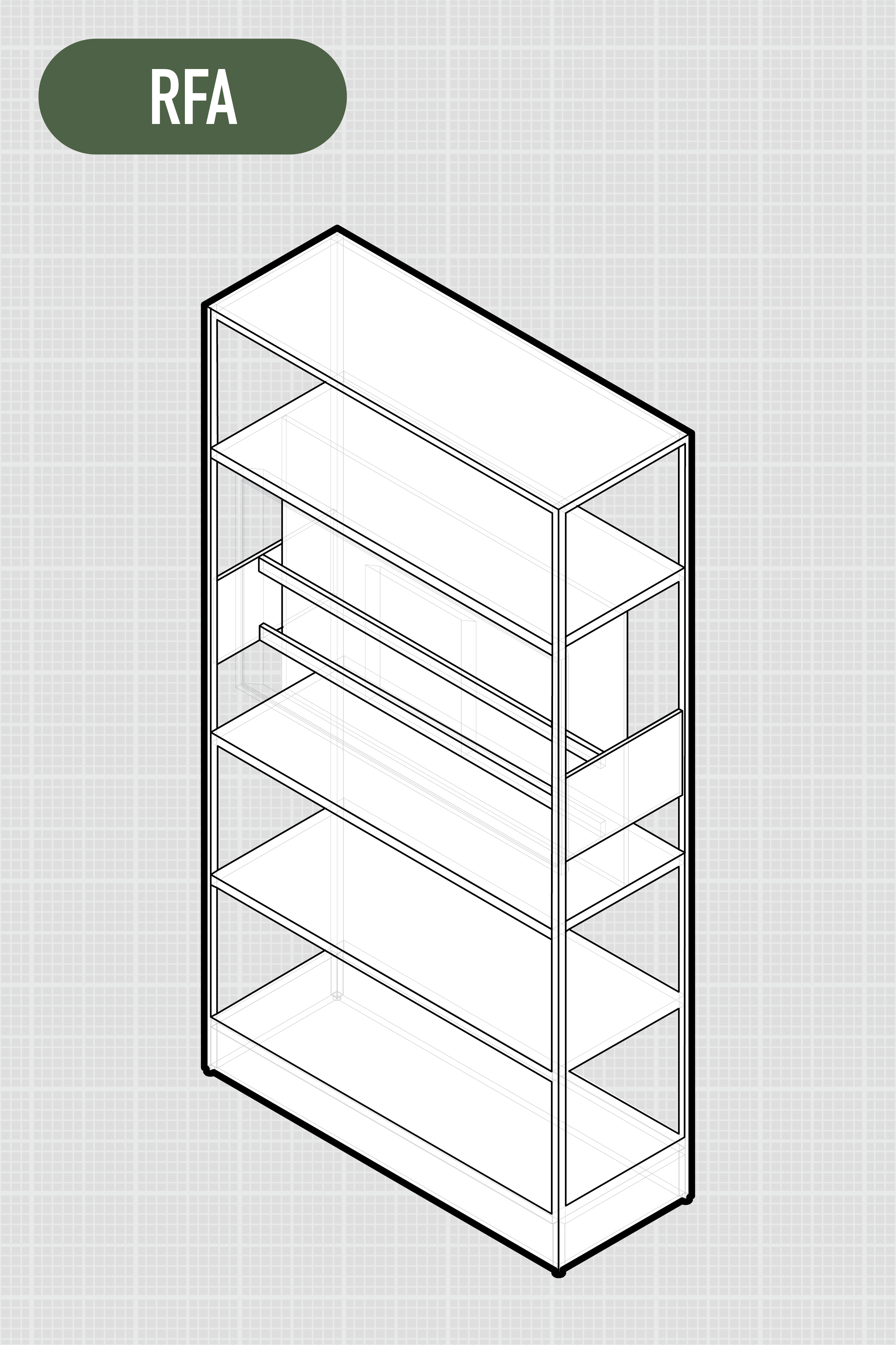 Lives Shelf | Monitor Unit | W1200 D450 H2236