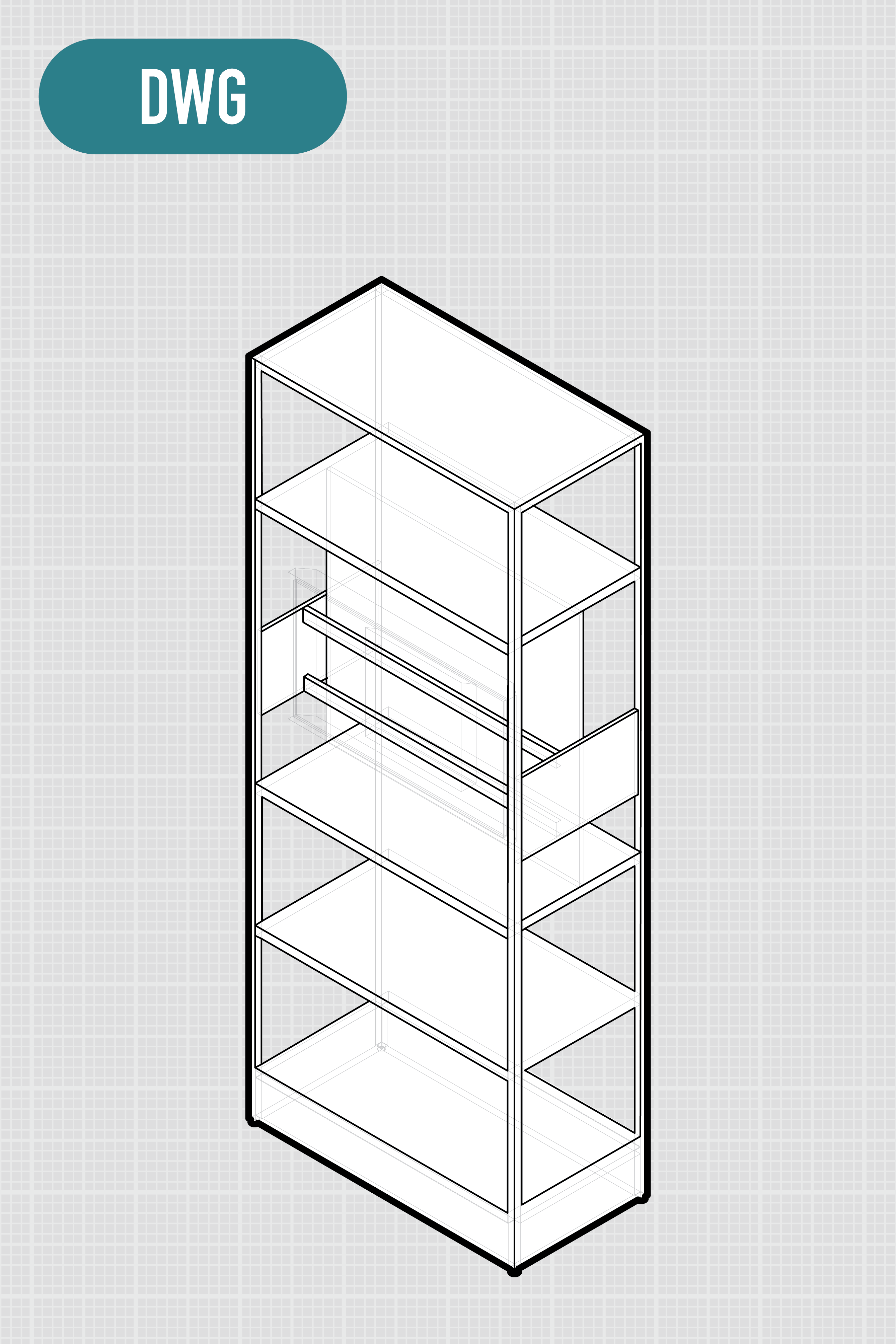 Lives Shelf | Monitor Unit | W900 D450 H2236