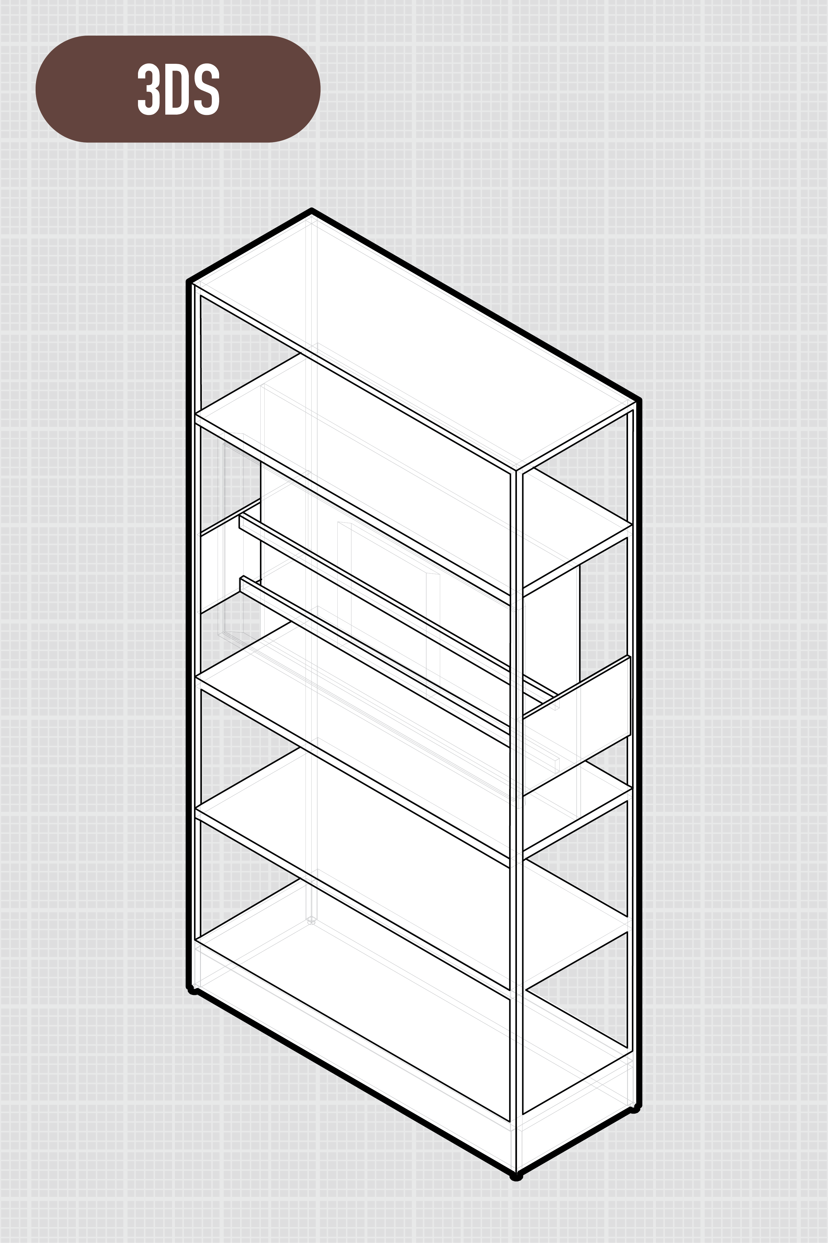 Lives Shelf | Monitor Unit | W1200 D450 H2236