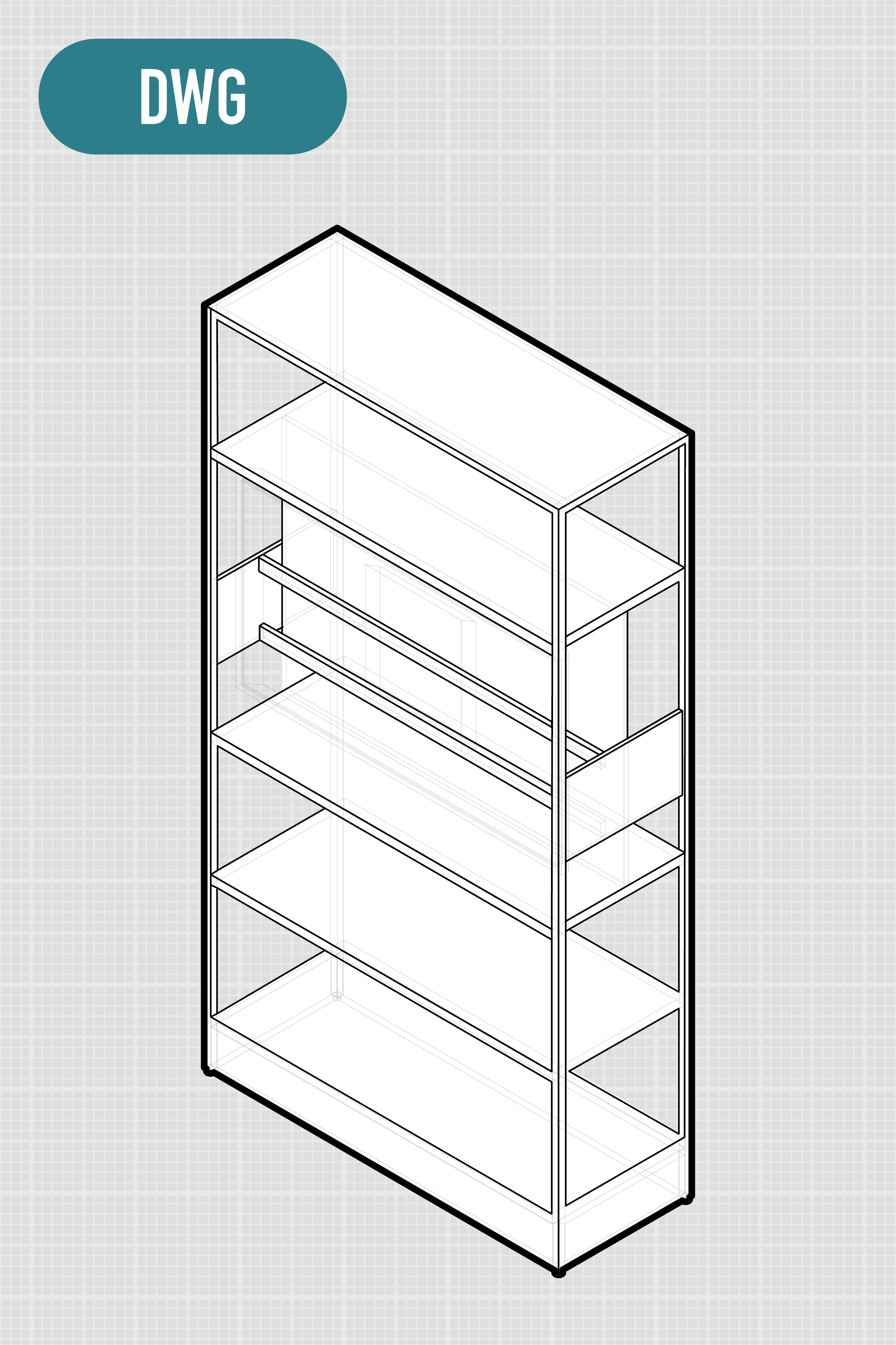 Lives Shelf | Monitor Unit | W1200 D450 H2236