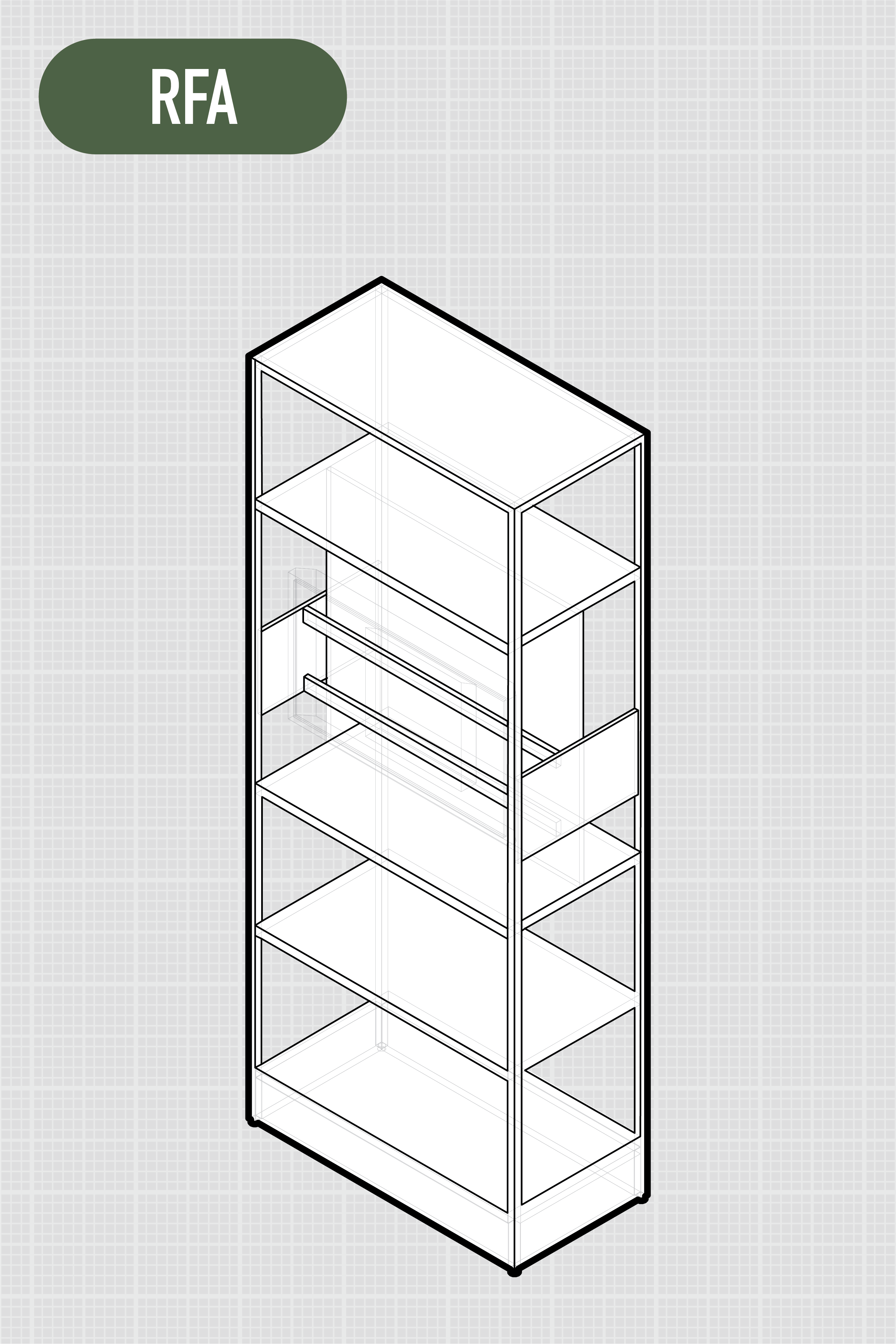 Lives Shelf | Monitor Unit | W900 D450 H2236