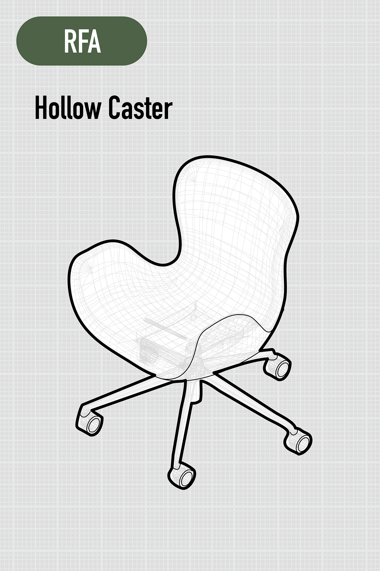 Phlox | Conference Chair | Middle Back | 5-star Leg | Hollow Caster