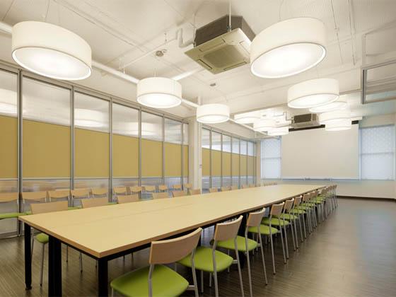 Oki Electric Industry Co., Ltd./【Second floor meeting space】Meetings and social gatherings using the sliding walls as petitions are also possible.