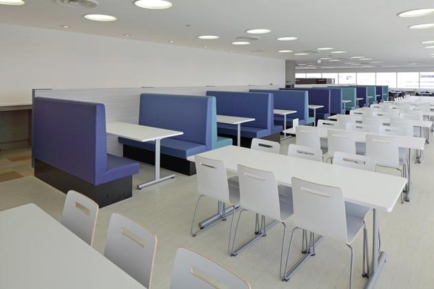 Sony Corporation/【River-side area】A bright and refreshing space with white and blue keynote colors.