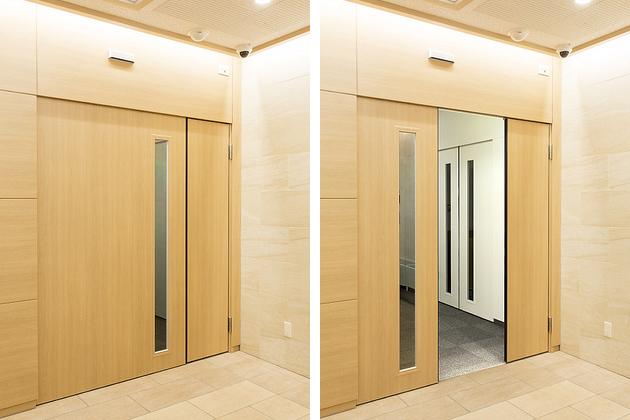 Life Corporation/【Automatic door】These doors achieve both stronger security and smooth movement within the office.