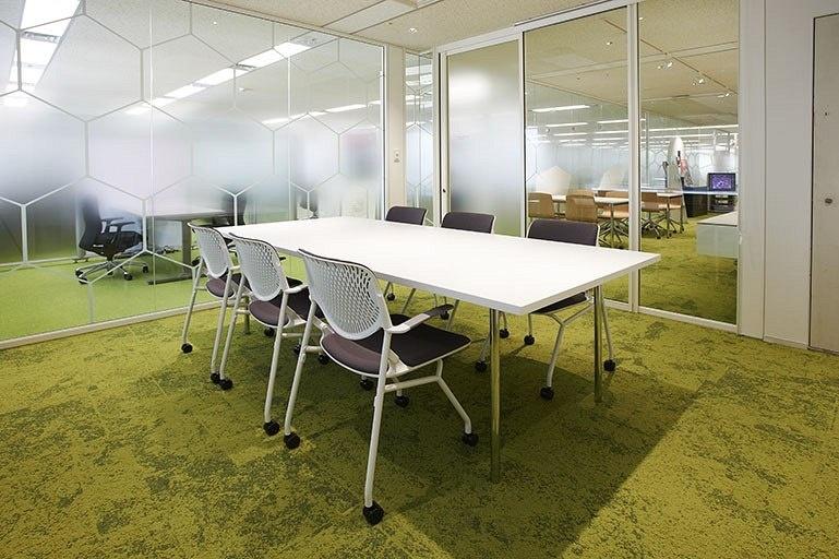 Japan Professional Football League/【Reception and meeting room （Club House）】A reception and meeting room surrounded by a goal net.