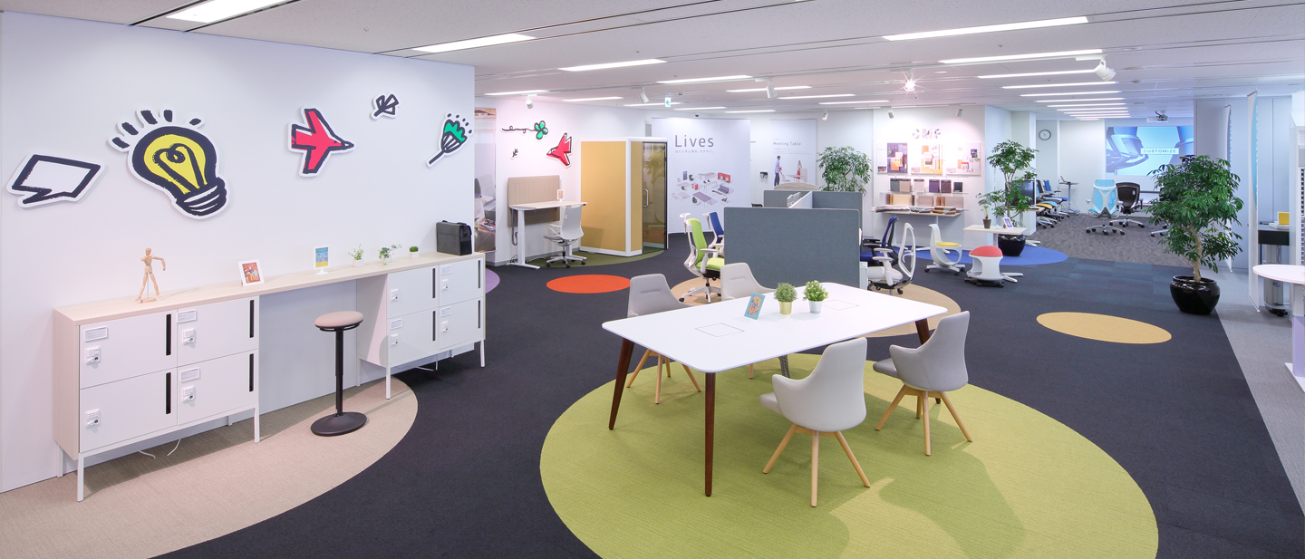 Workspace with creative art decor